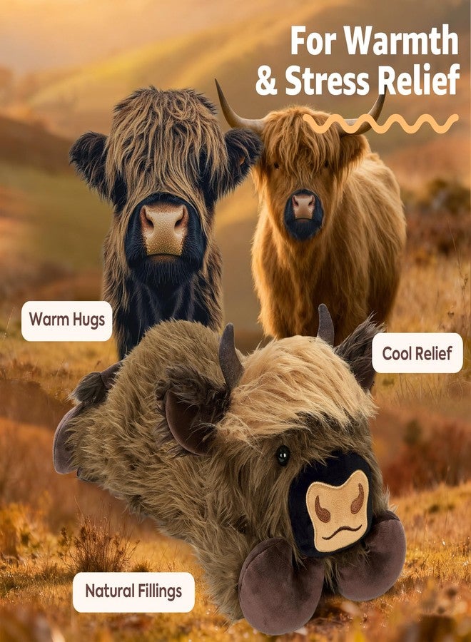 Onsoyours Original Heatable & Weighted Highland Cow Stuffed Animals, 3.35 lbs Microwavable Plushies for Stress Relief - 20" Large Comfort Soft Plush Toys for Kids & Adults - Image 2